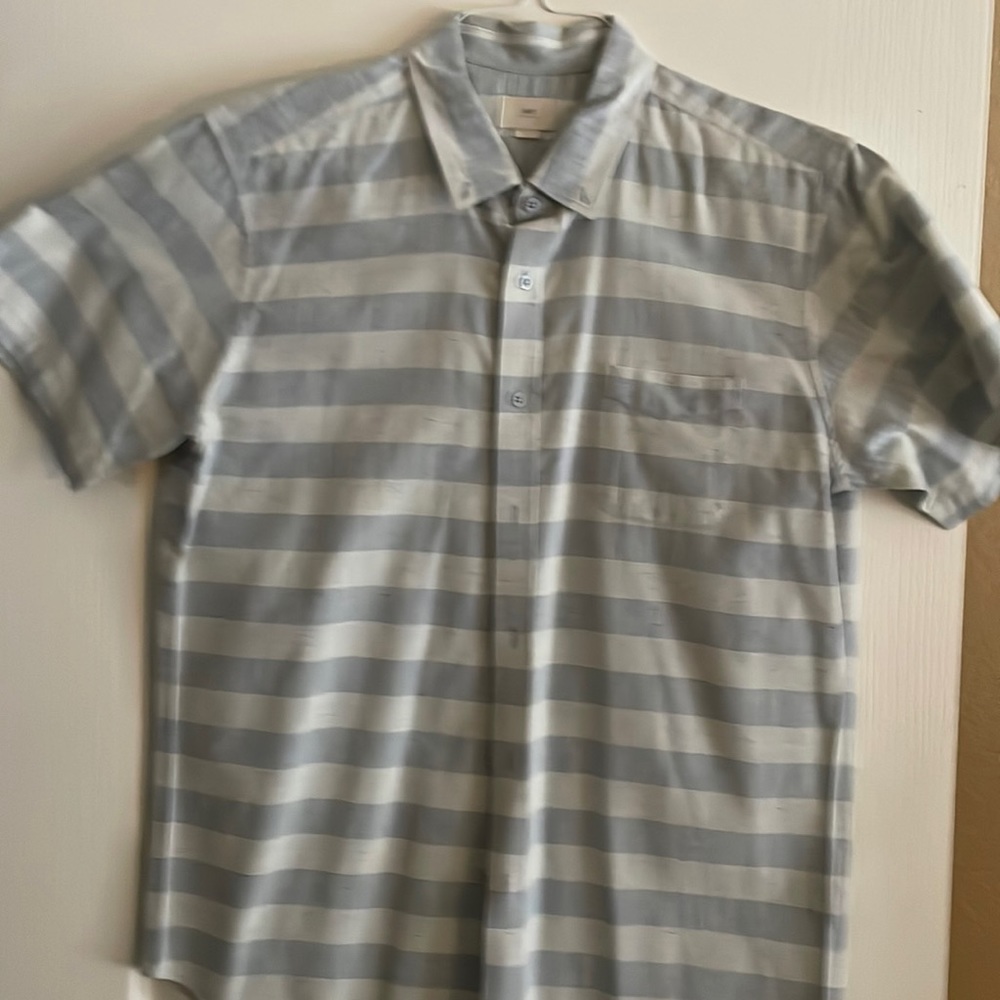 (OBEY) MEN’S CASUAL SHIRT LIGHT BLUE & WHITE